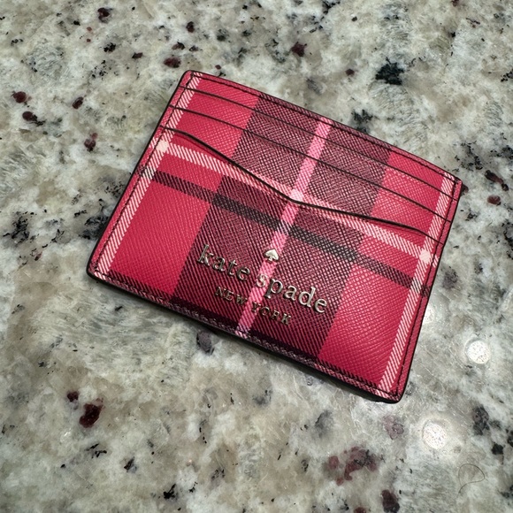 Staci Plaid Small Slim Card Holder - Picture 3 of 8